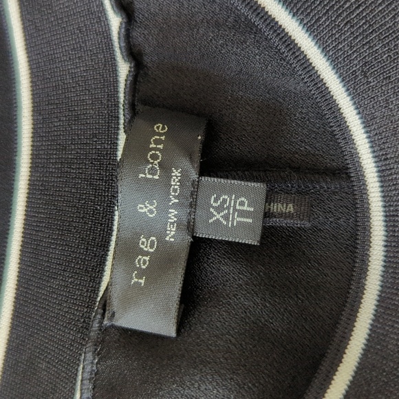 Rag & Bone Thatch Black Crêpe Relaxed Short Sleeve Dress - Picture 8 of 9